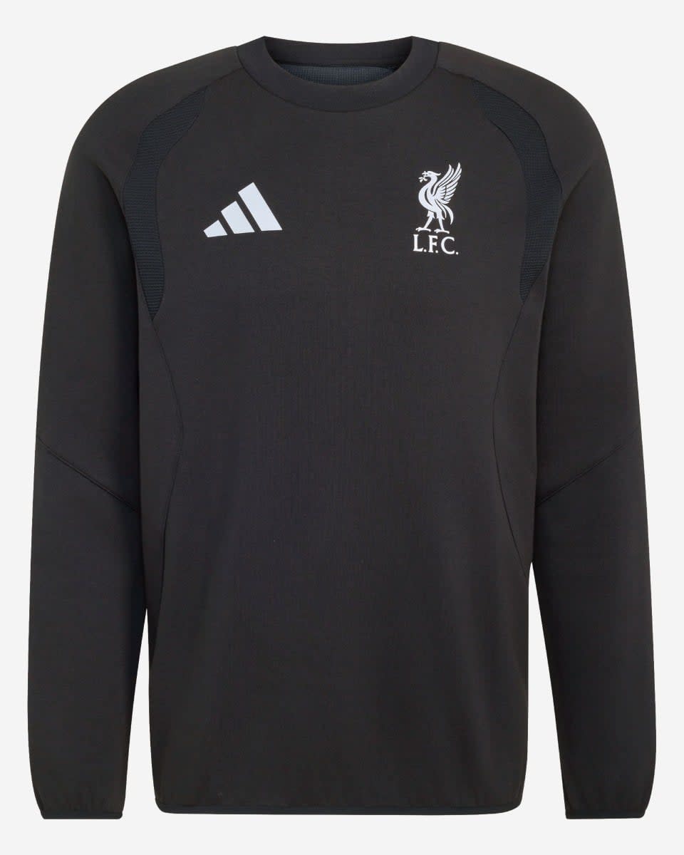 LFC adidas Mens Tiro Travel Crewneck Sweatshirt Black - Image 3