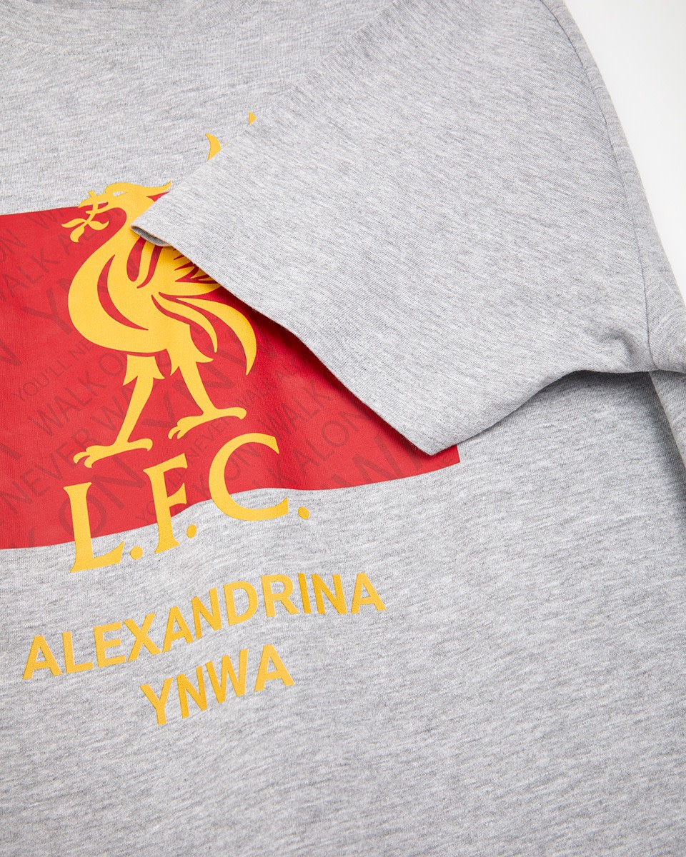 LFC Liverbird Personalised Grey Tee - Image 3