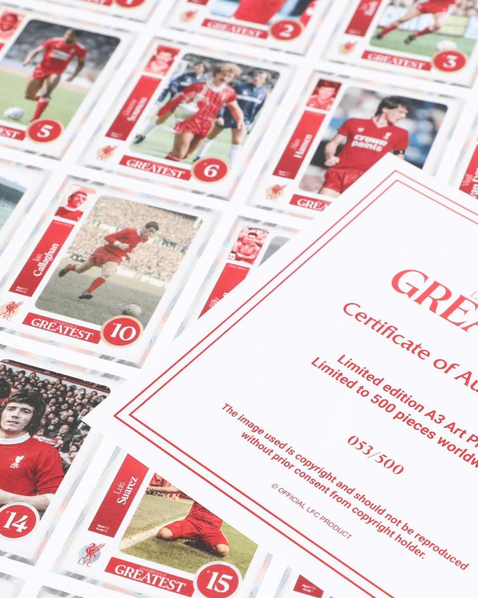 LFC 100 Greatest, Top 20  Limited Edition A3 Print - Image 2
