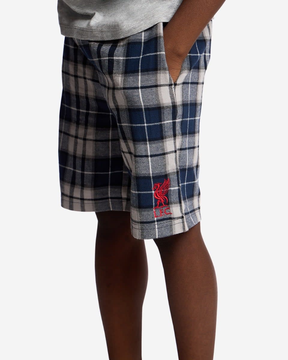 LFC Infants Check Shorts Pyjamas Set Grey - Image 4