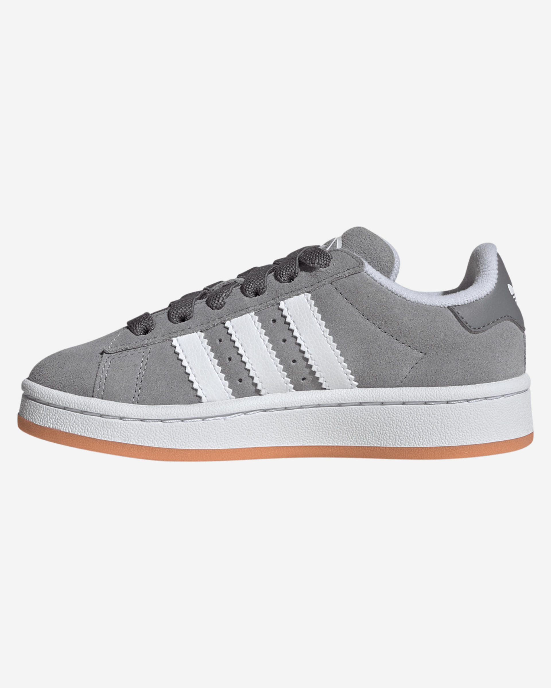 adidas Juniors Campus 00s รองเท้าส้นท์ลูกไม้ยางยืดแบบปิดคอมฟอร์ท สีเทาและสีขาว - Image 4
