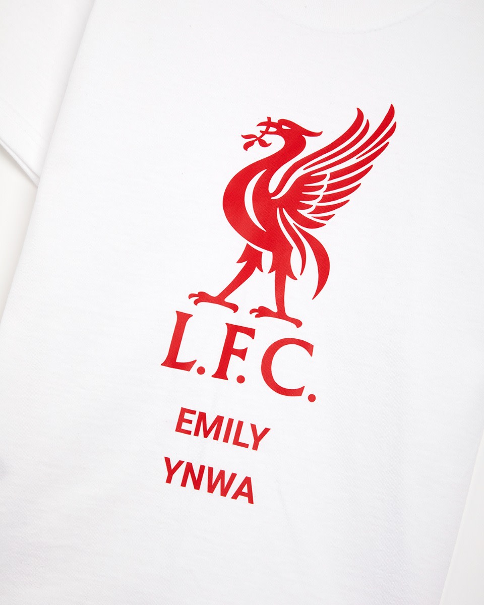 LFC Junior Red Liverbird Personalised White Tee - Image 3