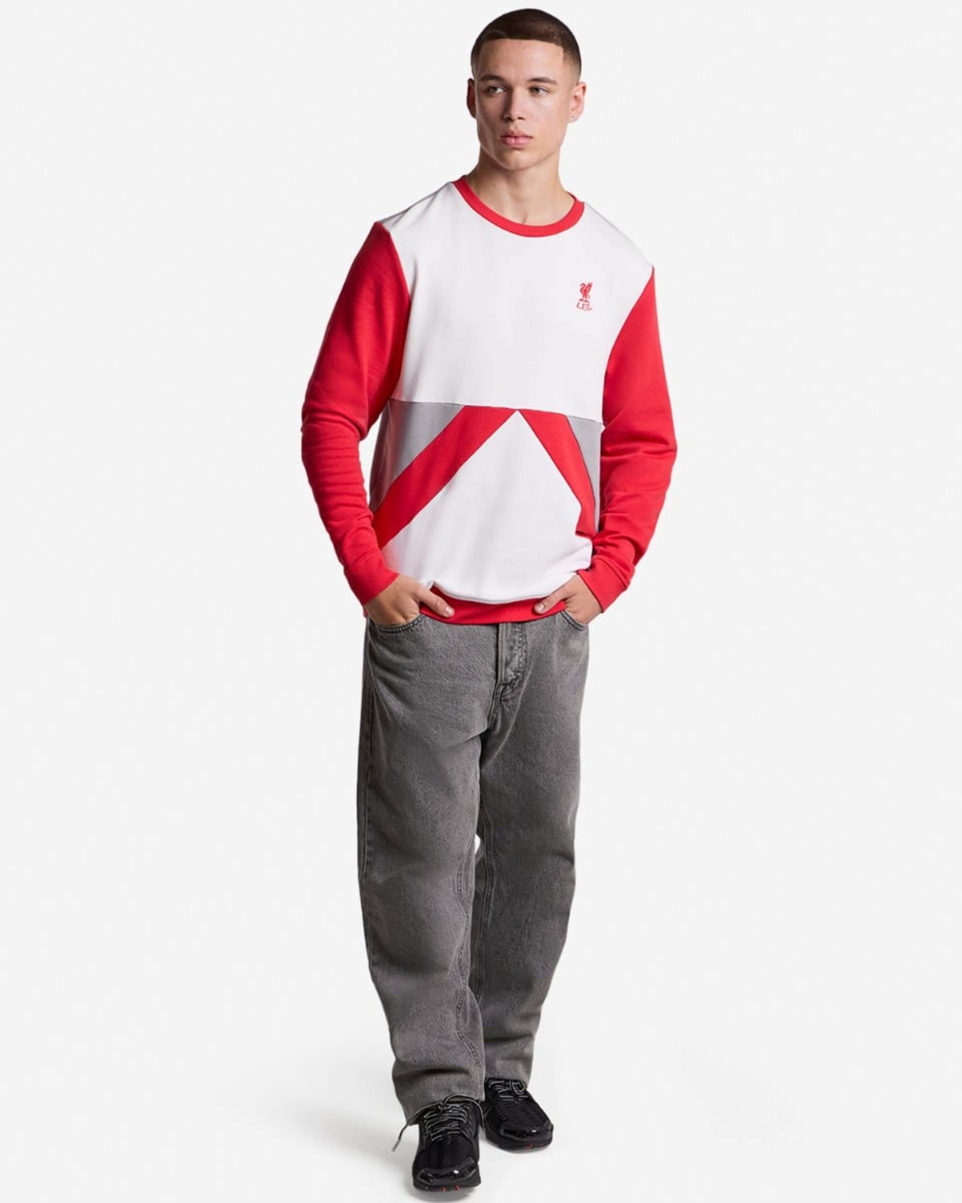 LFC Herre 86 Panel Crewneck Sweatshirt Hvid - Image 4