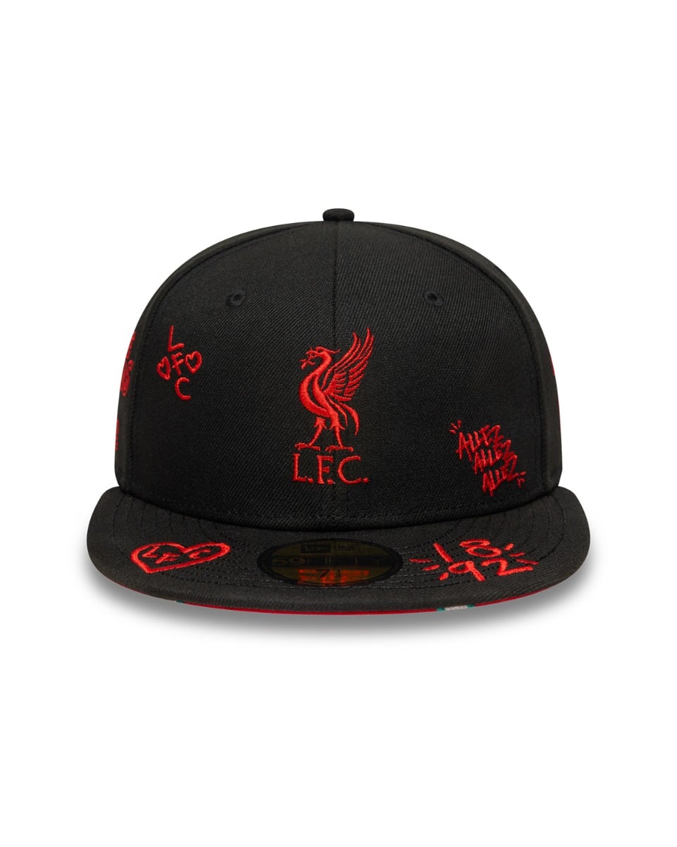 LFC New Era 59FIFTY Scribble Kappe Schwarz/Rot - Image 3
