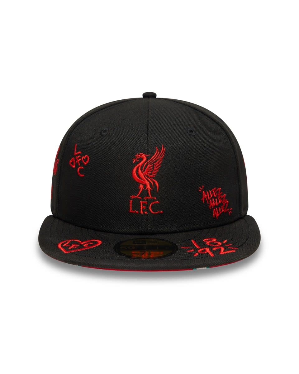 LFC New Era 59FIFTY Scribble Kappe Schwarz/Rot - Image 3