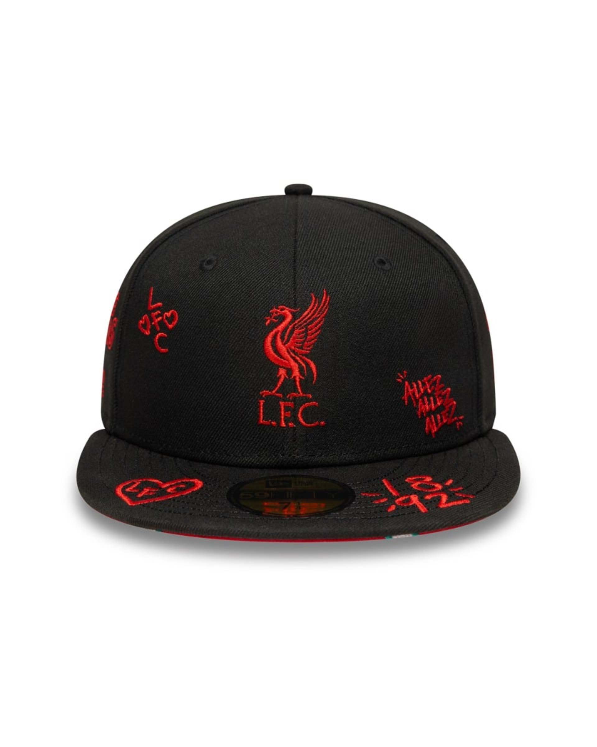 LFC New Era 59FIFTY Scribble Kappe Schwarz/Rot - Image 3