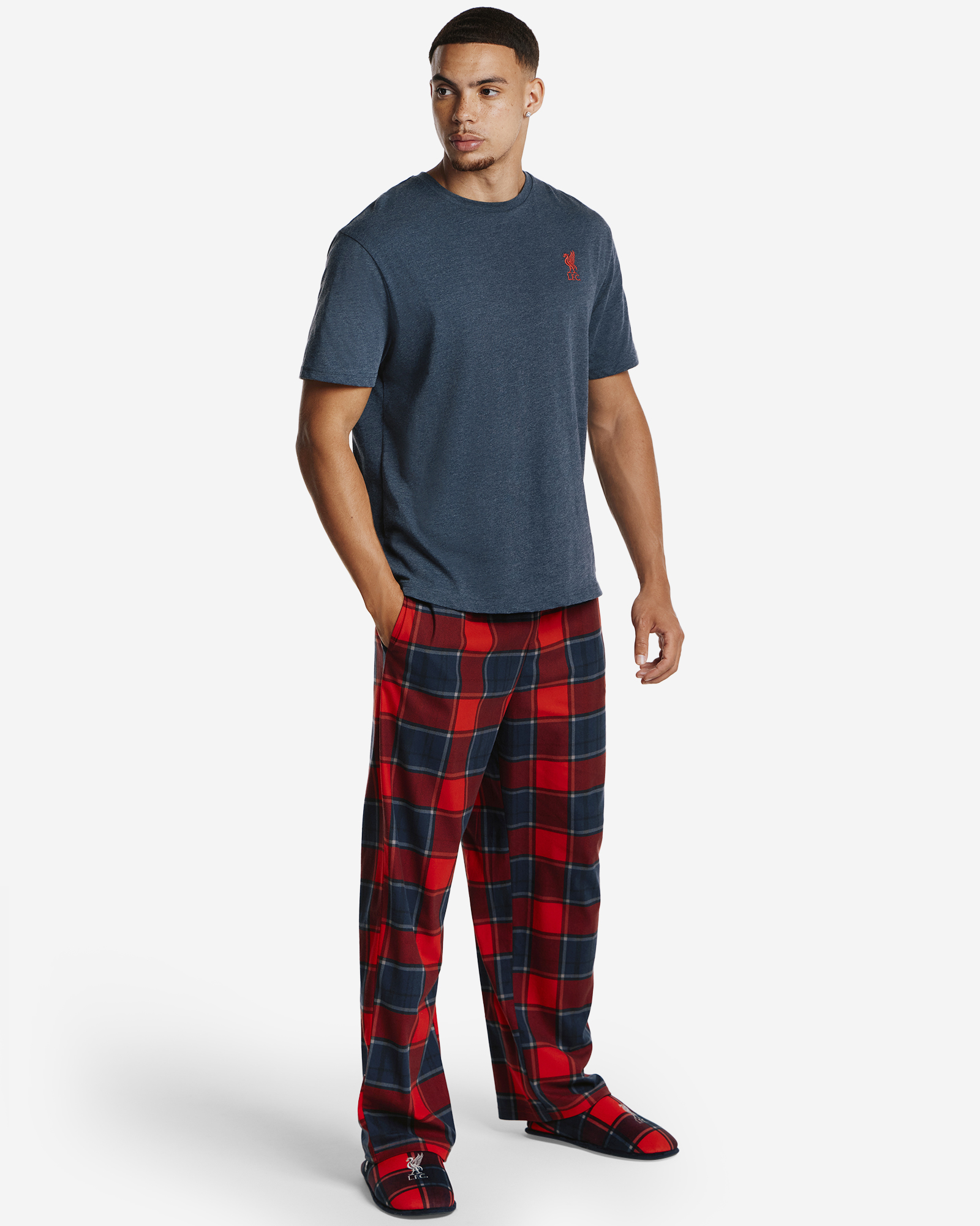 LFC Långrutig Pyjamasset Herr Marinblå - Image 1