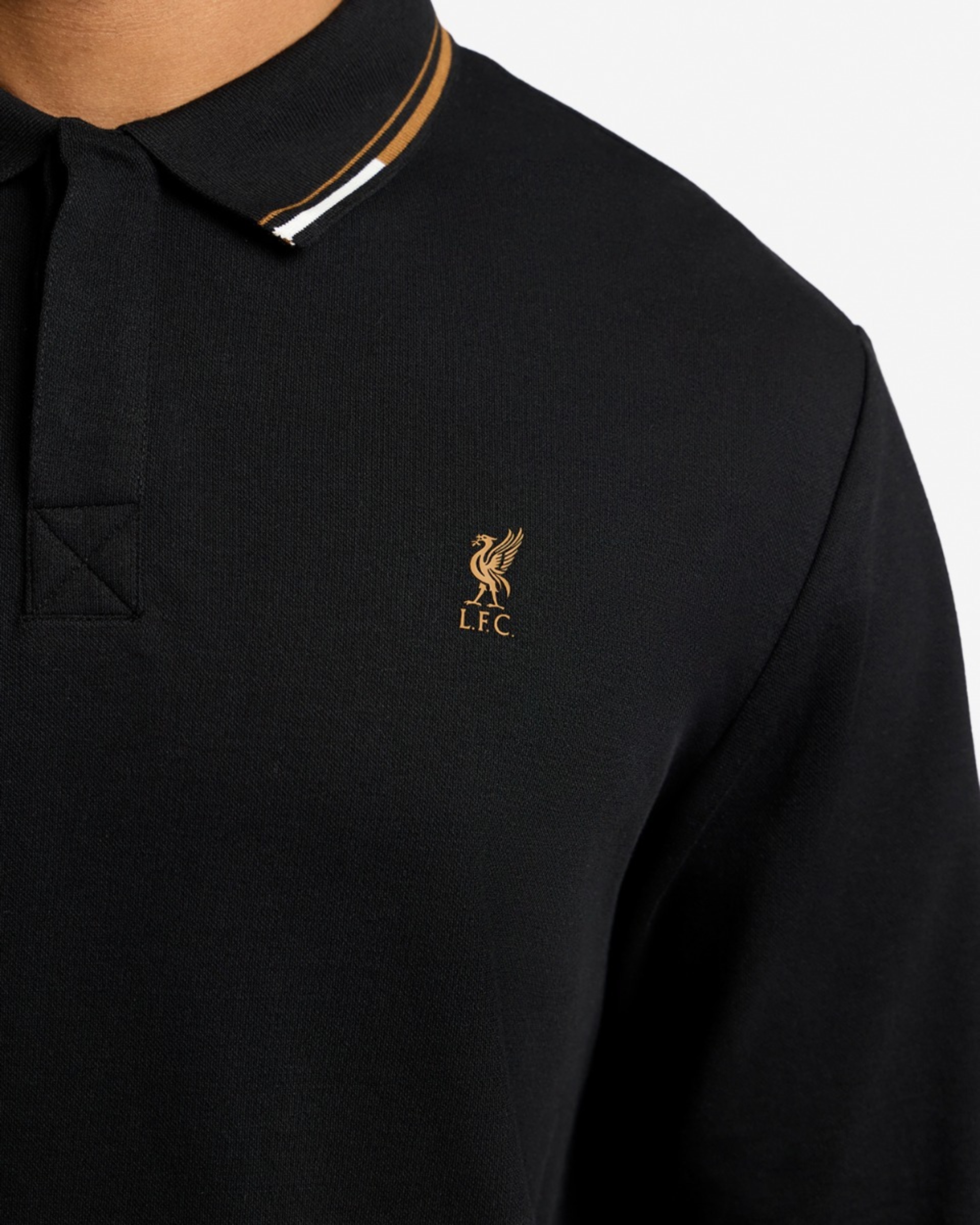 LFC Herren-Poloshirt, langärmlig, mit Spitze, Schwarz - Image 2