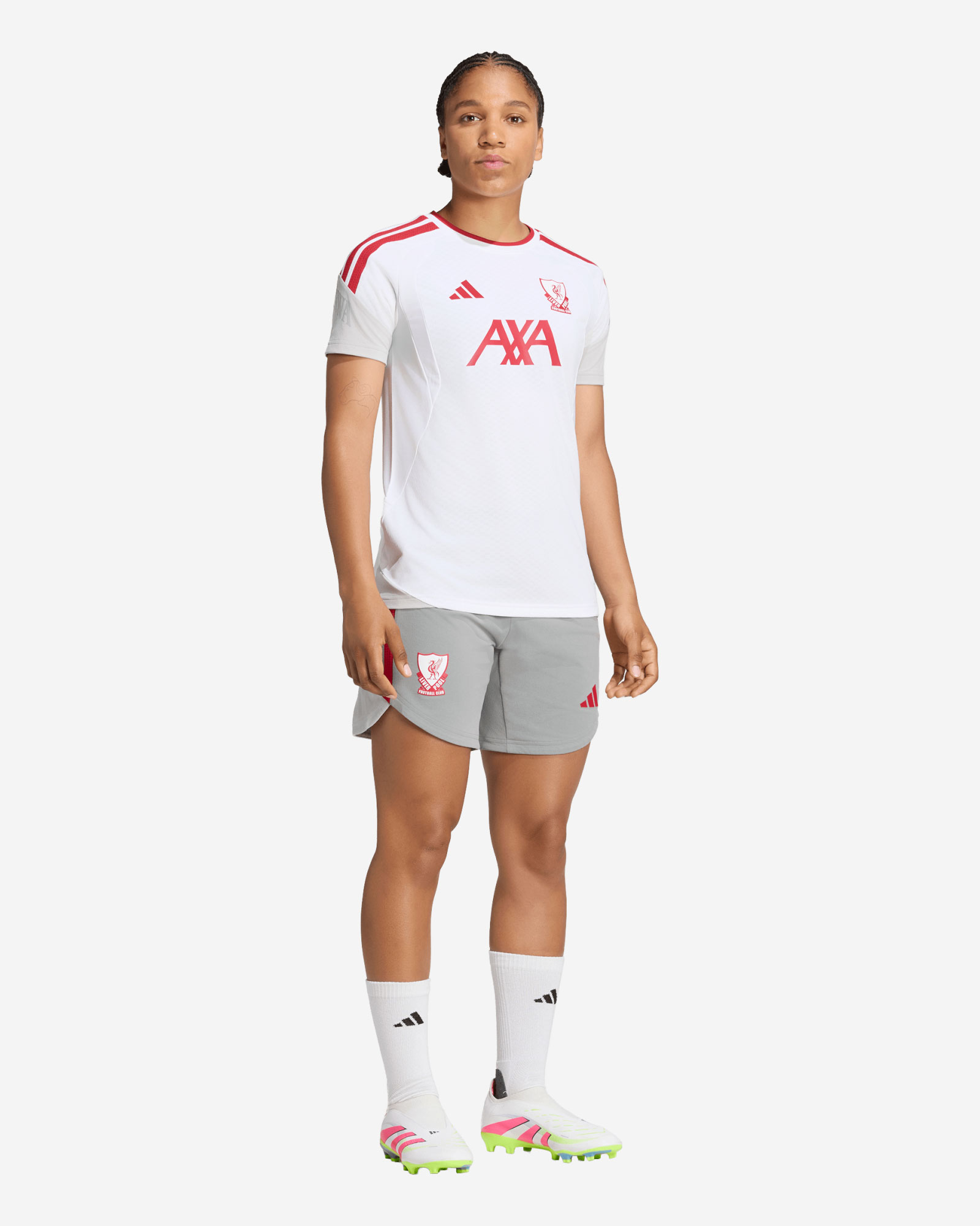 LFC adidas Womens 26/27 Authentic European Tiro Training Shorts Grey - Image 4