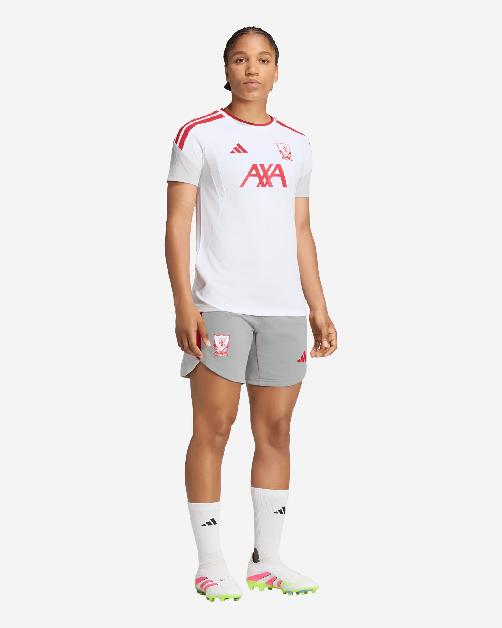 LFC adidas Womens 26/27 Authentic European Tiro Training Shorts Grey - Image 4