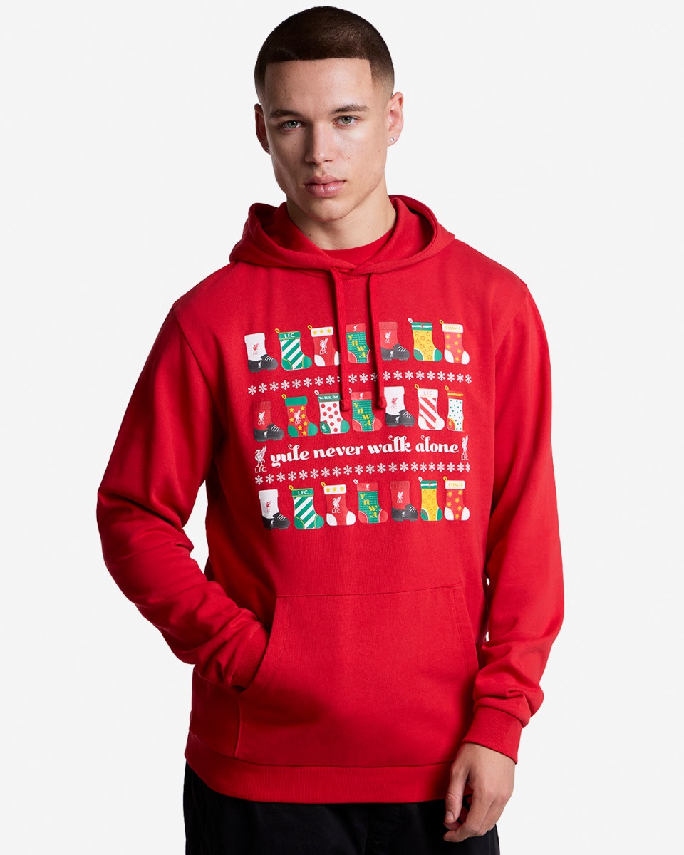 LFC Adults Christmas Hoodie Red - Image 1