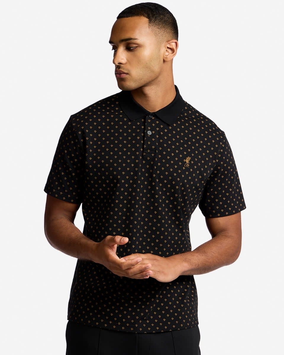 LFC Mens AOP Polo Black - Image 1
