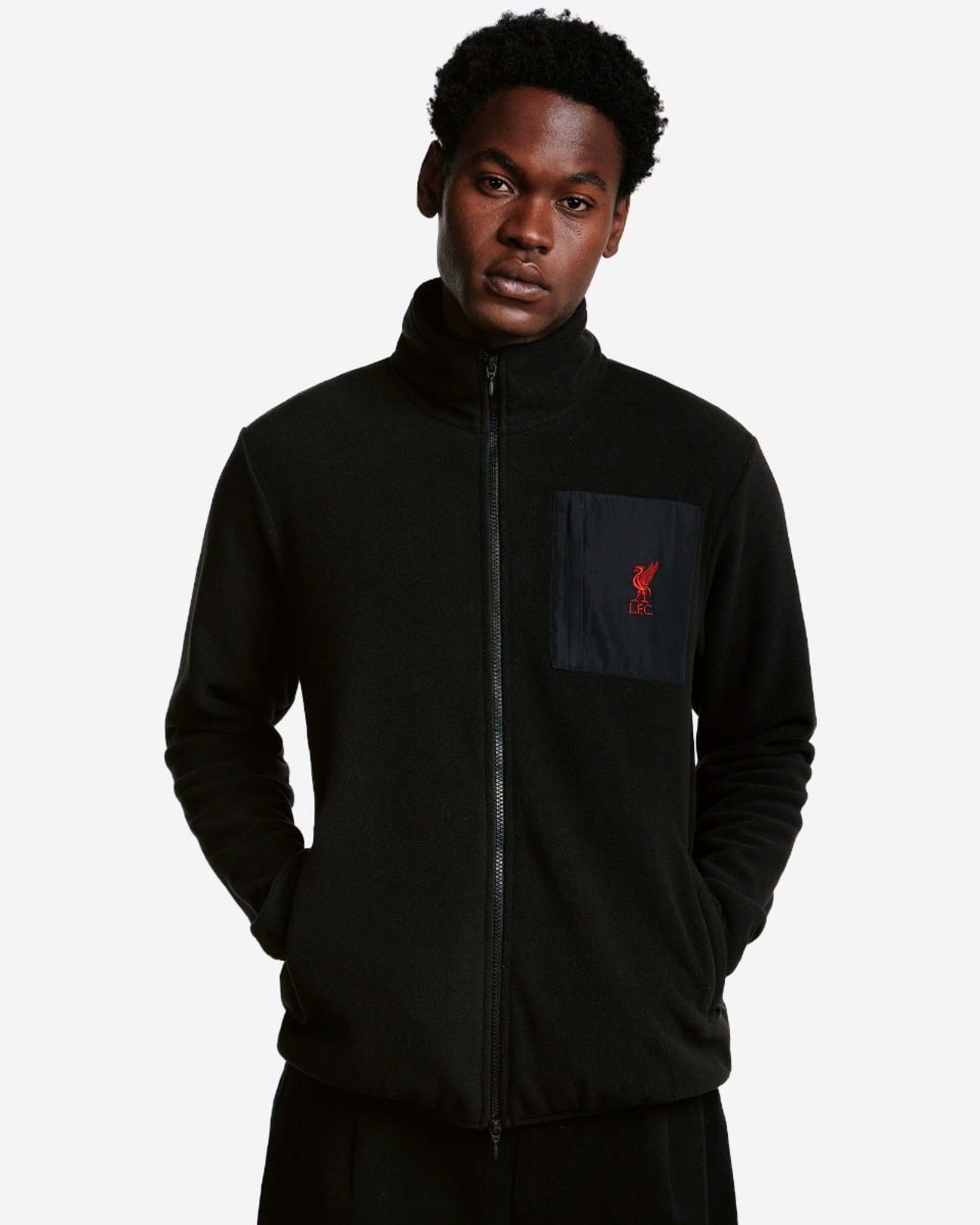 Polaire à fermeture éclair intégrale LFC pour hommes, noir - Image 1