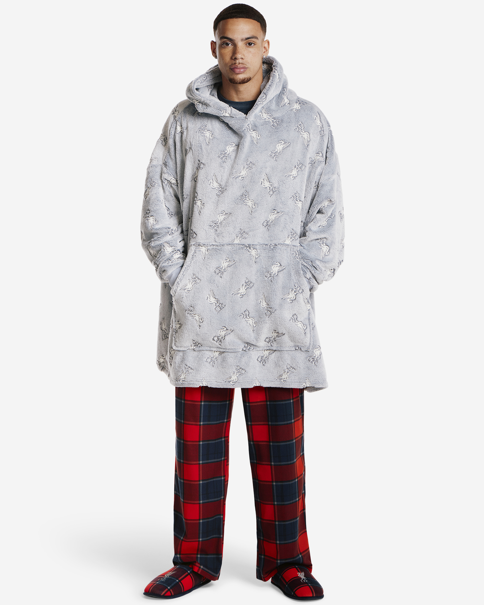 LFC Adults All Over Print Robe Hoodie Grå - Image 2