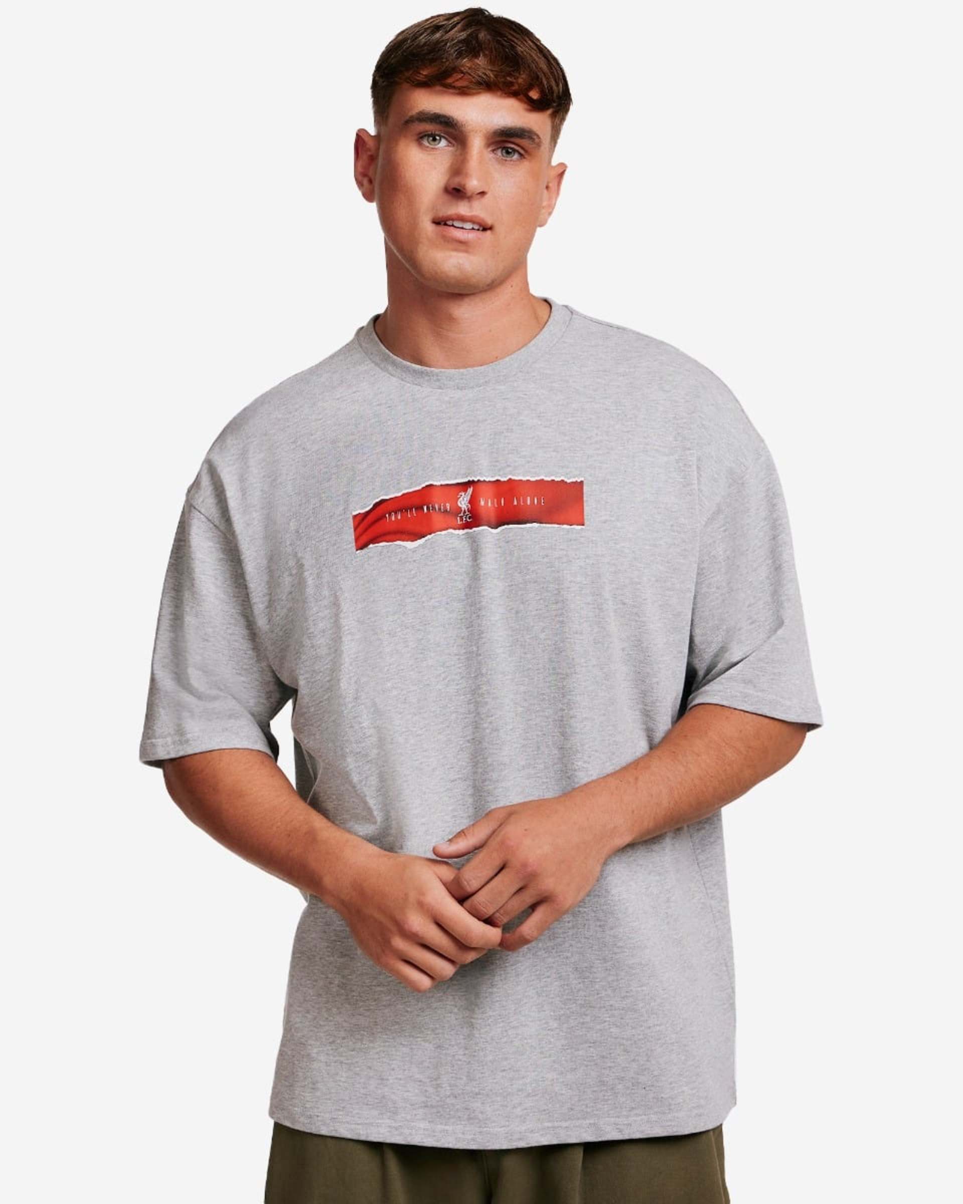LFC YNWA Wing T-Shirt für Herren in Übergröße, Grau meliert - Image 2