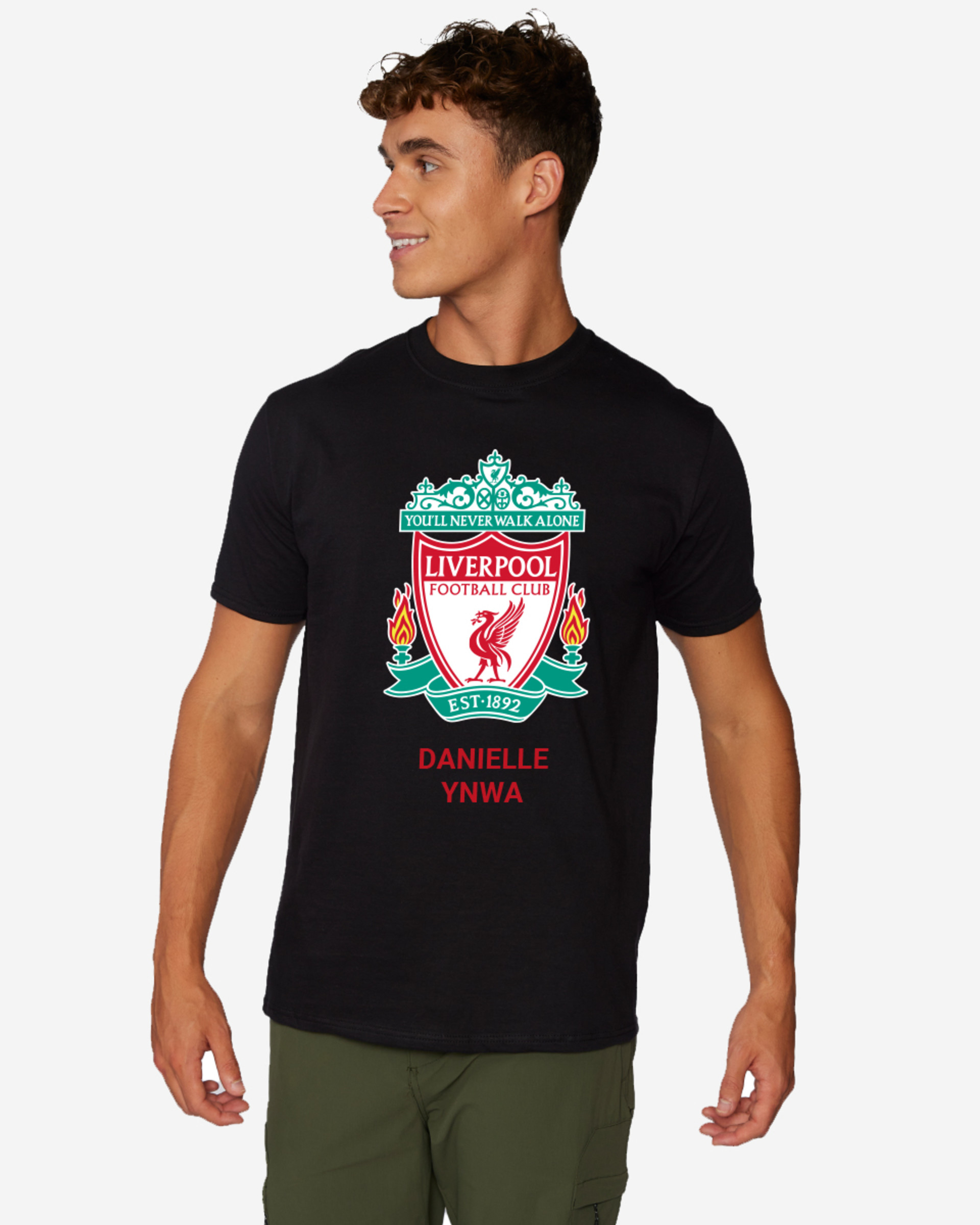 LFC Crest personlig sort T-shirt - Image 1
