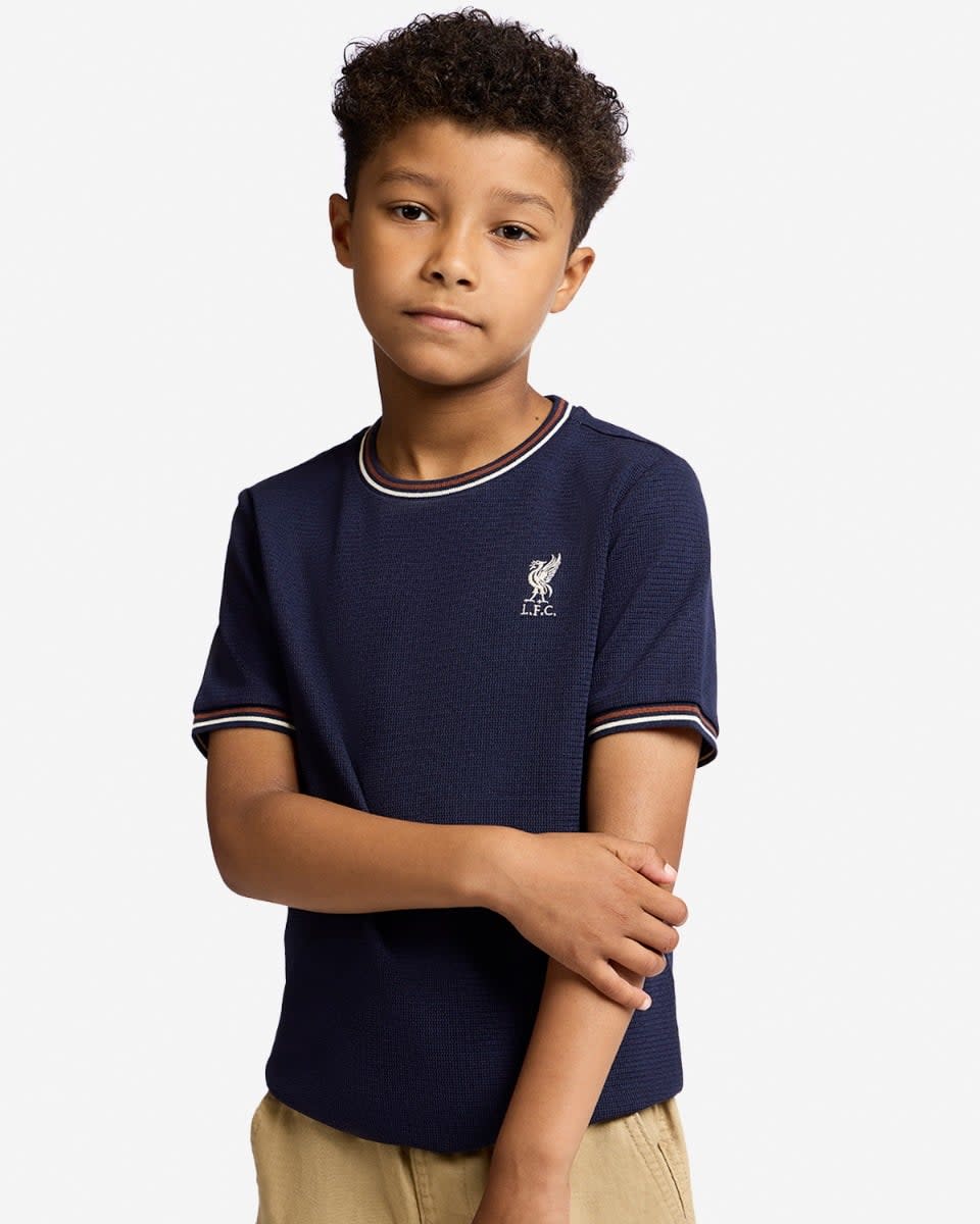LFC Juniors Knitted Cuff Tee Navy - Image 1