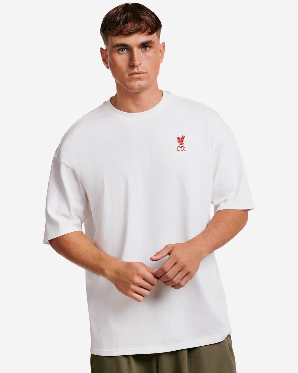 LFC Mens Oversized Liverbird Emblem Tee White - Image 1