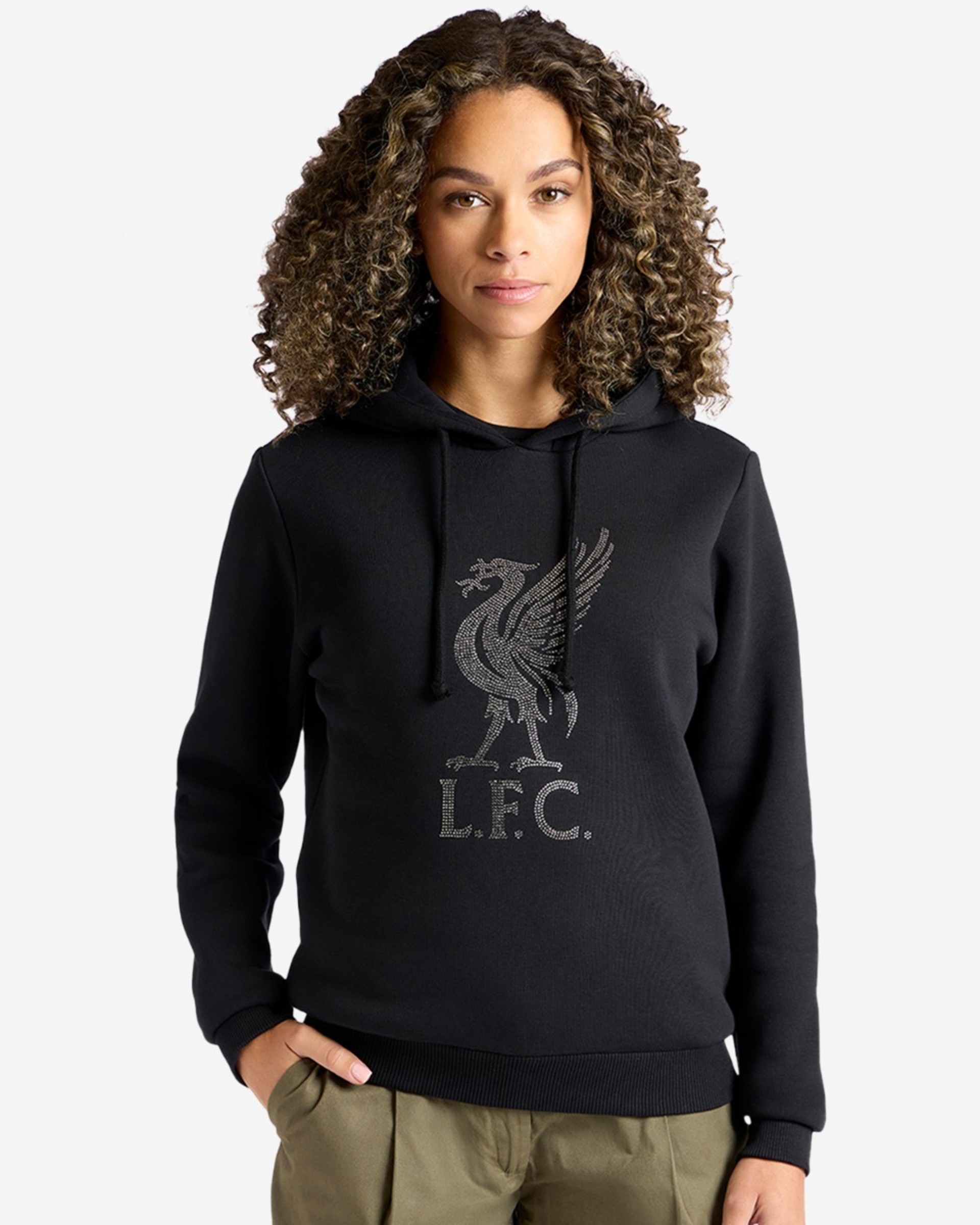 LFC Liverbird Diamanté hættetrøje til kvinder sort - Image 1