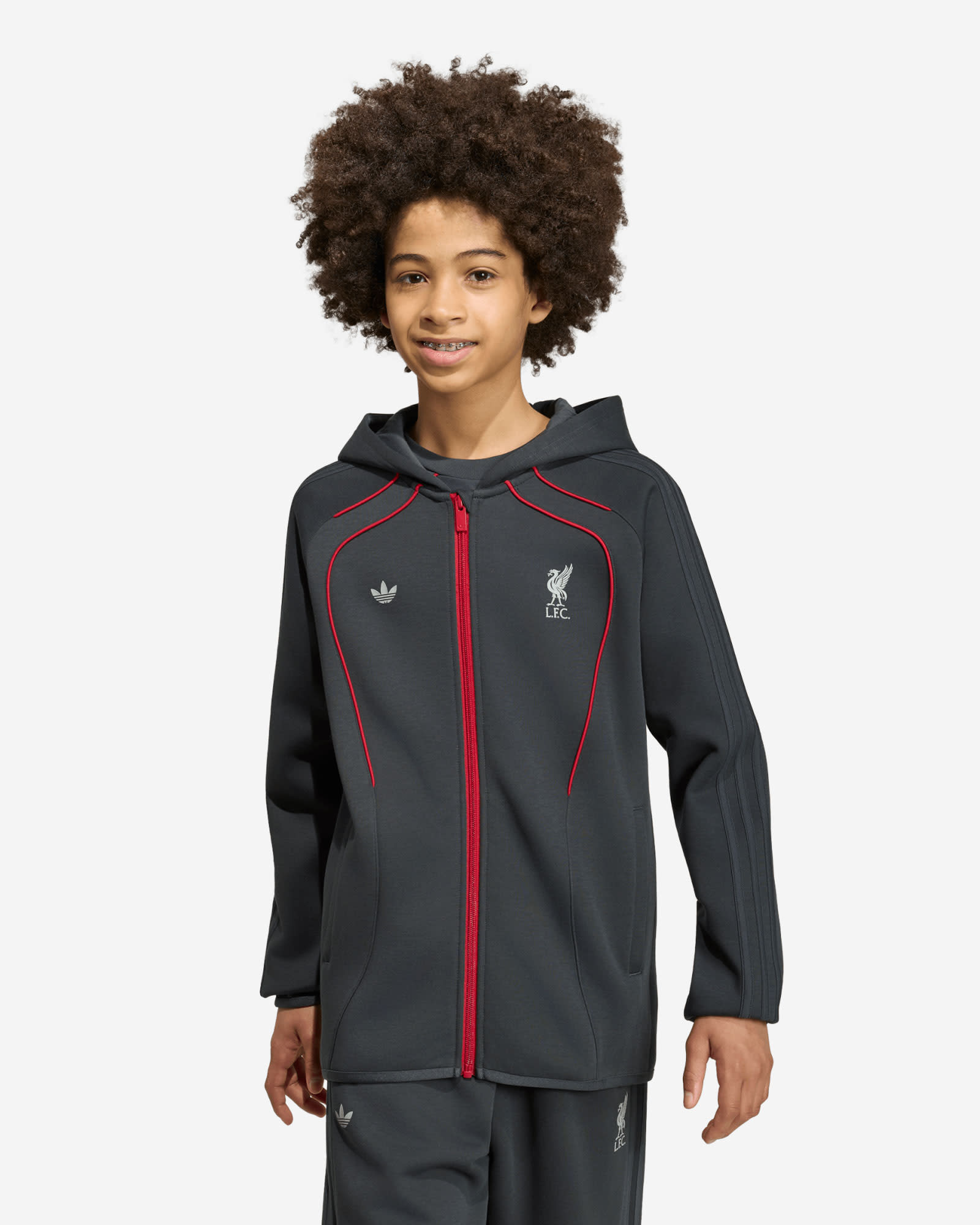 LFC adidas Youth Spacer Teamgeist 26 Track Top Dark Grey - Image 1