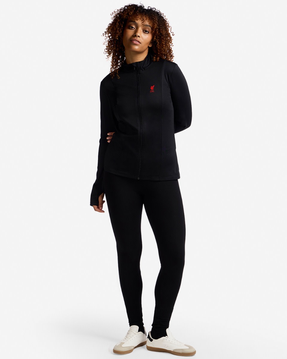 LFC Womens Poly Zip Through Poly Top Black - Image 4