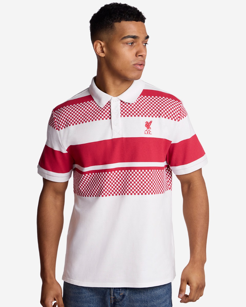 LFC Adults Stripe Polo Shirt White - Image 1