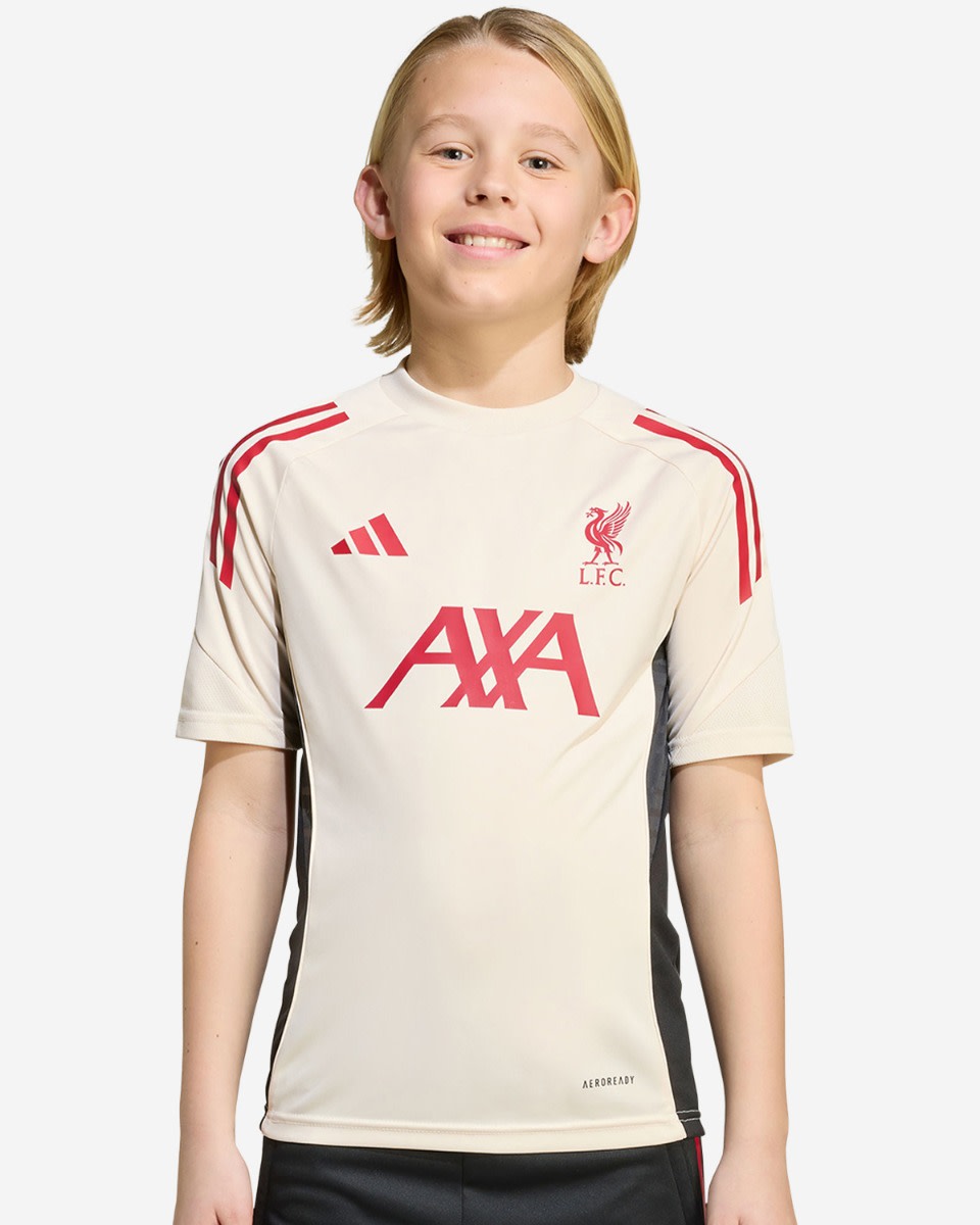 LFC adidas Youth 25/26 Domestic Short Sleeve Training Top White - Image 3