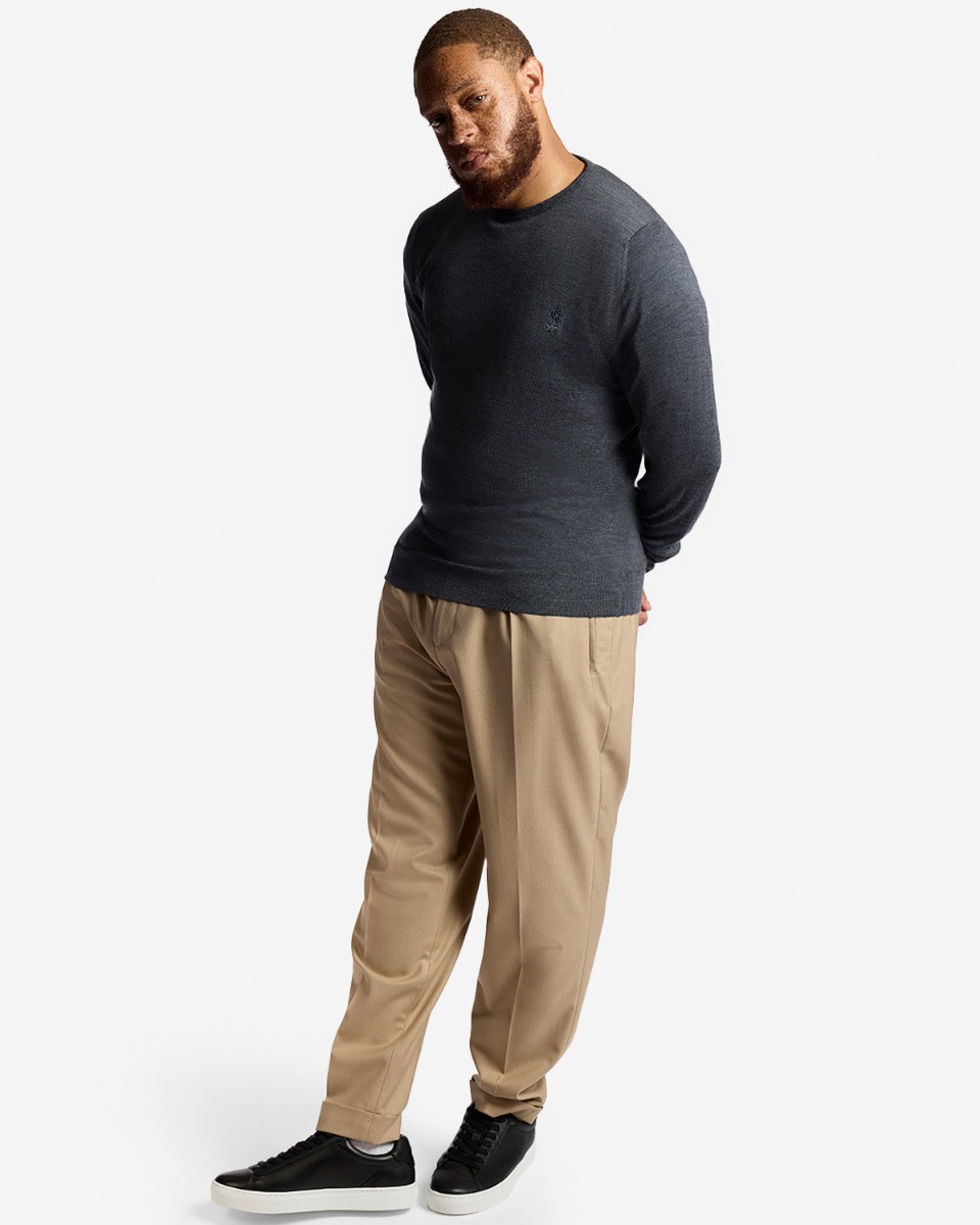Jersey LFC X John Smedley de lana merino extrafina para hombre con cuello redondo, color gris - Image 3