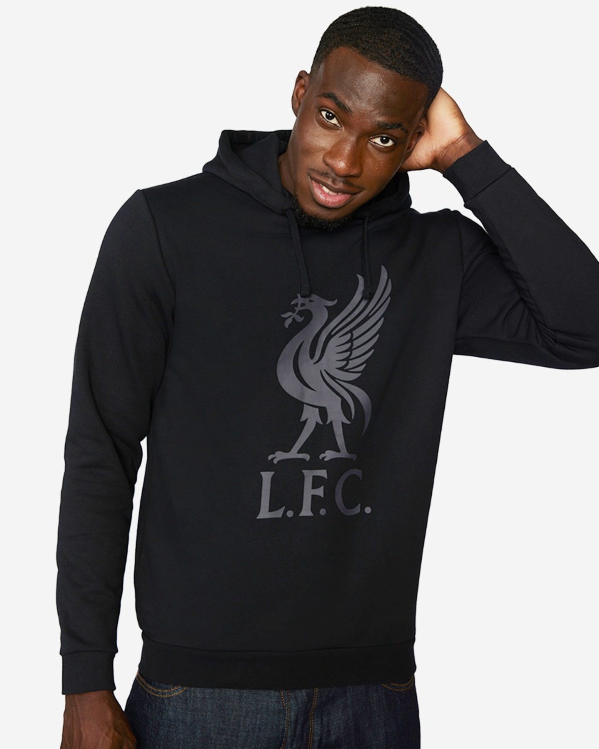 Sudadera con capucha ligera Liverbird de LFC para hombre, color negro - Image 2