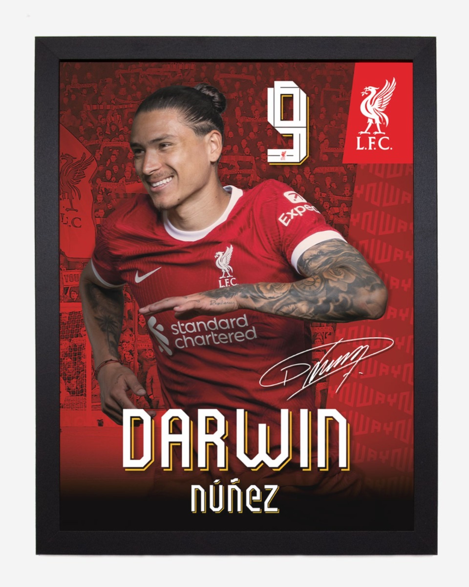 LFC 23/24 ดาร์วิน นูเนซ 30 x 40 กรอบ พิมพ์ลาย - Image 1