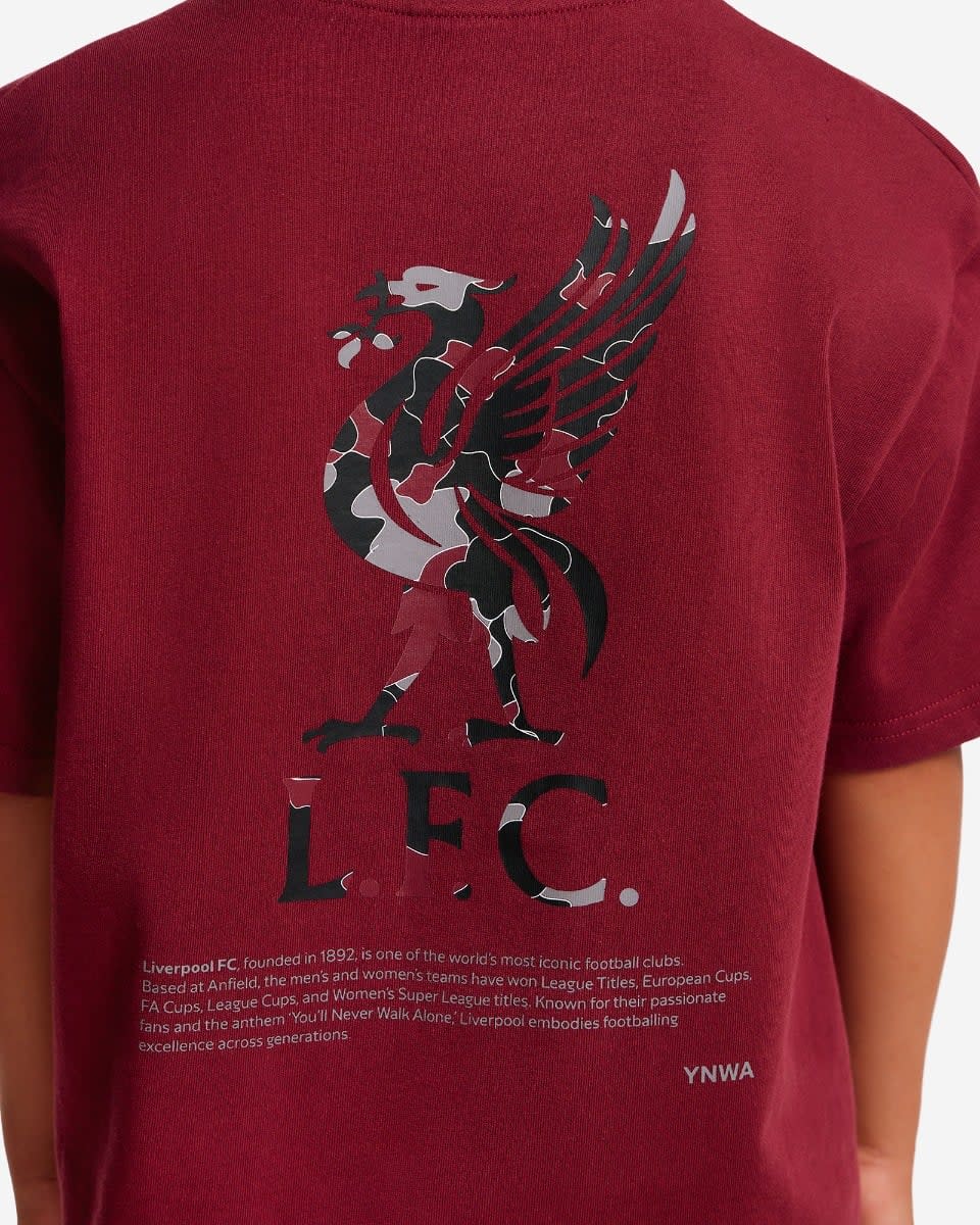 T-shirt surdimensionné YNWA imprimé au dos LFC Juniors Cherry - Image 1