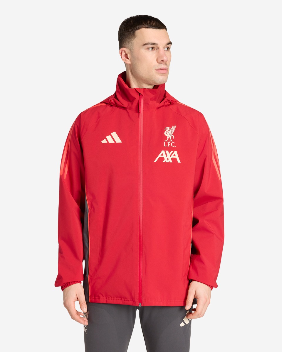LFC adidas Mens 25/26 Rain Jacket Red