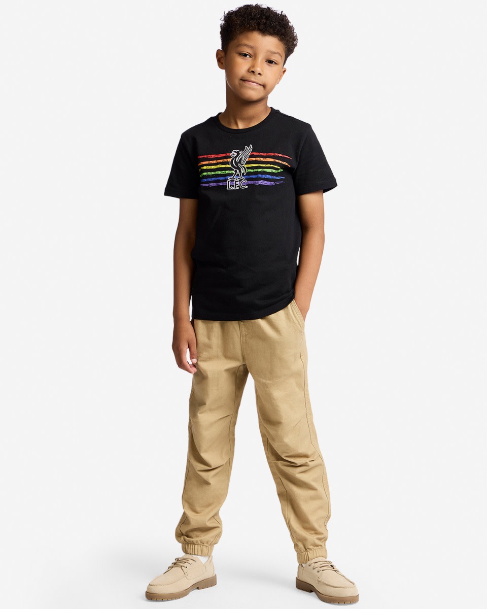 LFC Junior Liverbird Pride Tee Black - Image 3