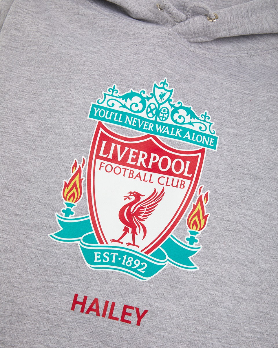 LFC Crest Personalisierbarer grauer Kapuzenpulli - Image 3
