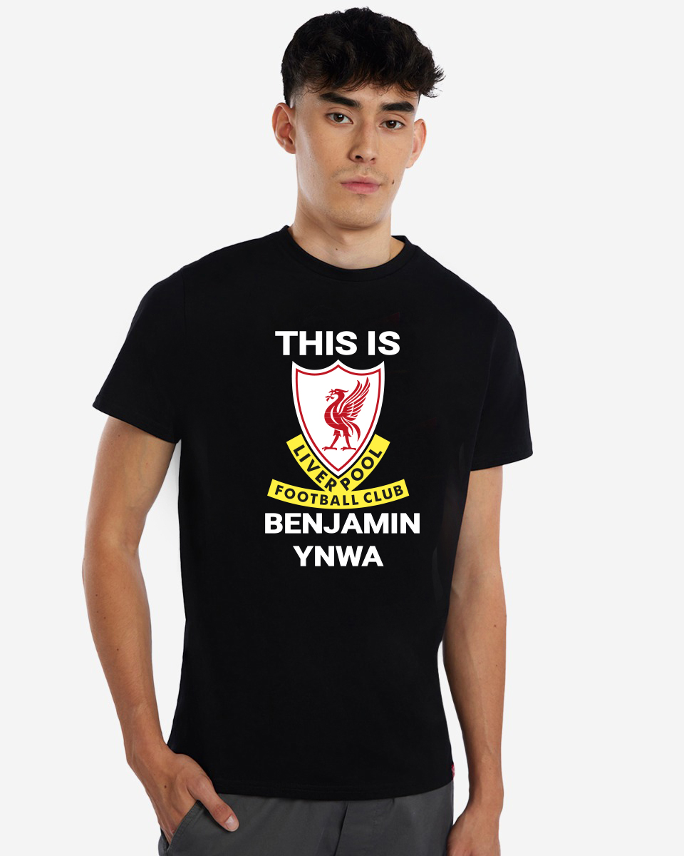 LFC This is Anfield Personalised Black Tee - Image 1