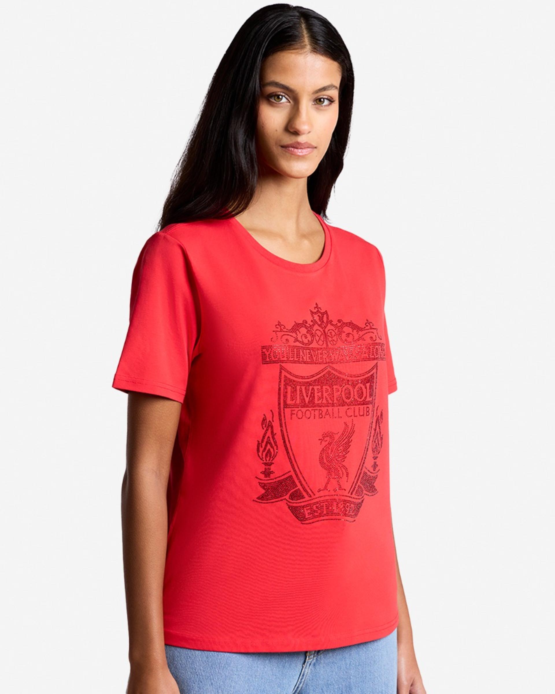 T-shirt LFC Diamenté Crest pour femmes, rouge - Image 1