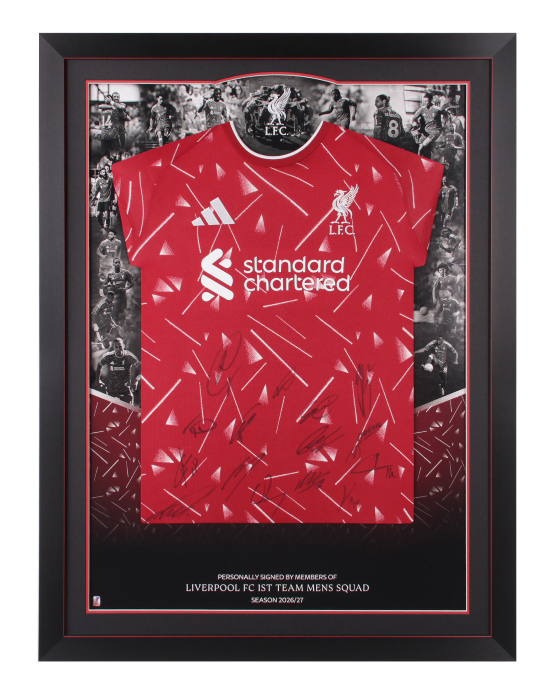 Chemise encadrée de l'équipe 26/27 signée par le LFC - Image 1
