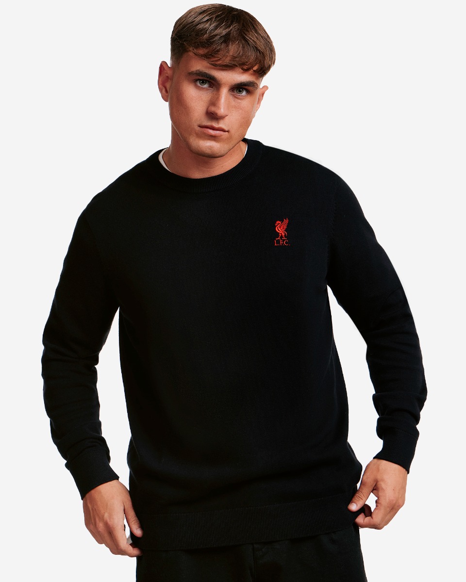 LFC Herre Crew Neck Striksweatshirt Sort - Image 3