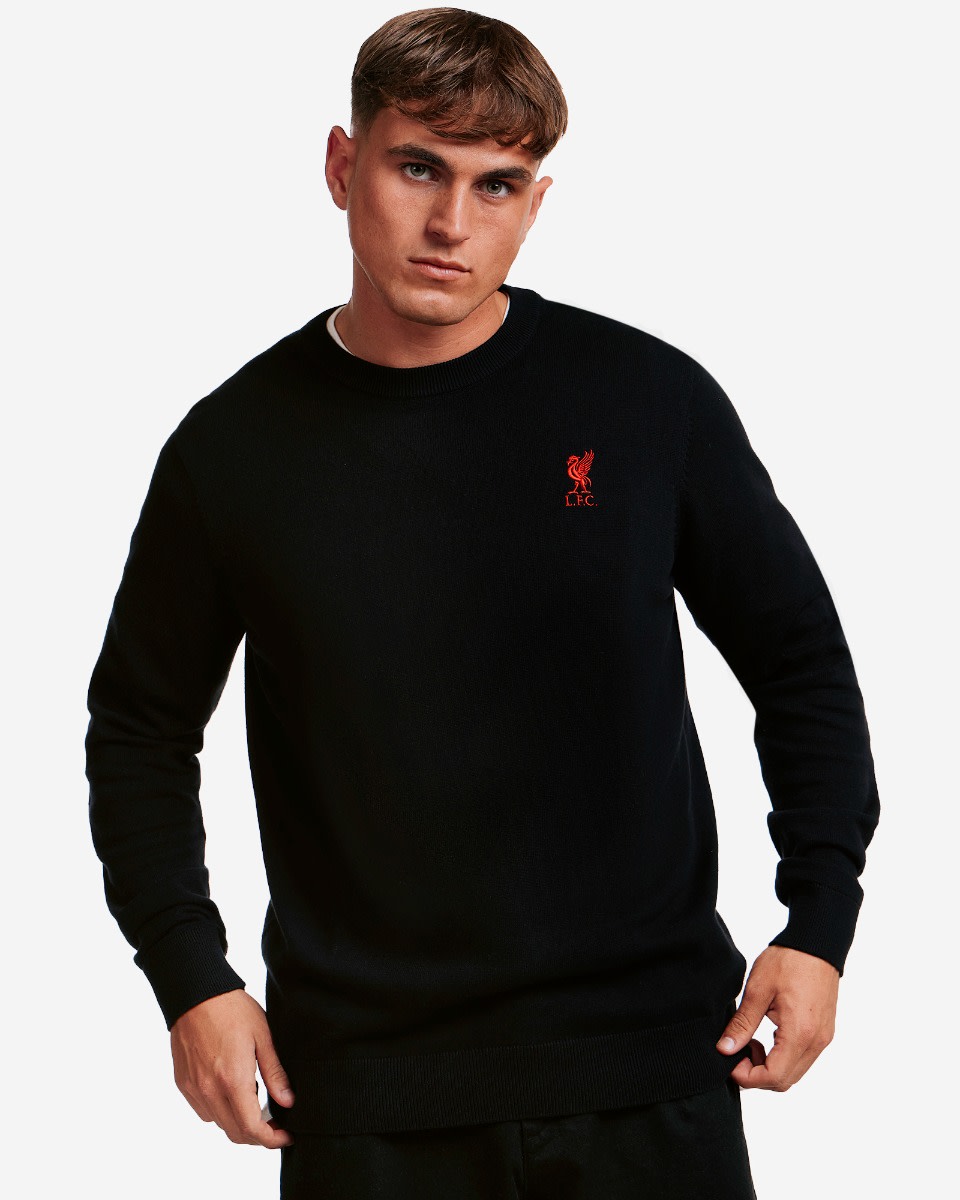 LFC Mens Crew Neck Knit Sweatshirt Black - Image 3