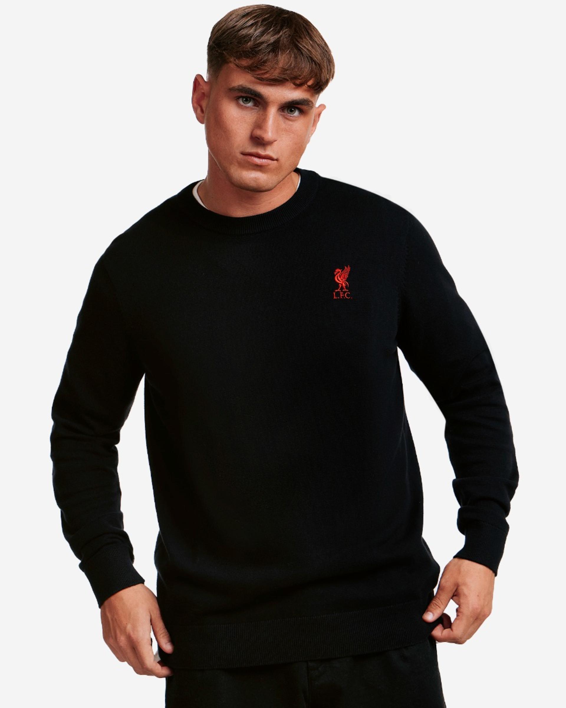 LFC Herre Crew Neck Striksweatshirt Sort - Image 3