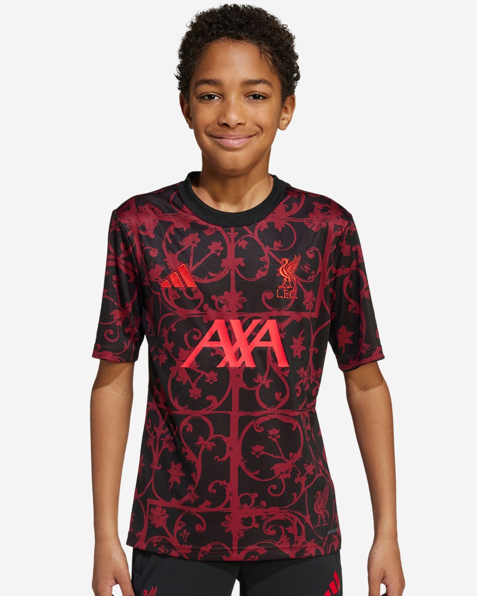 LFC 阿迪达斯青少年 25/26 短袖赛前衬衫黑色 - Image 1