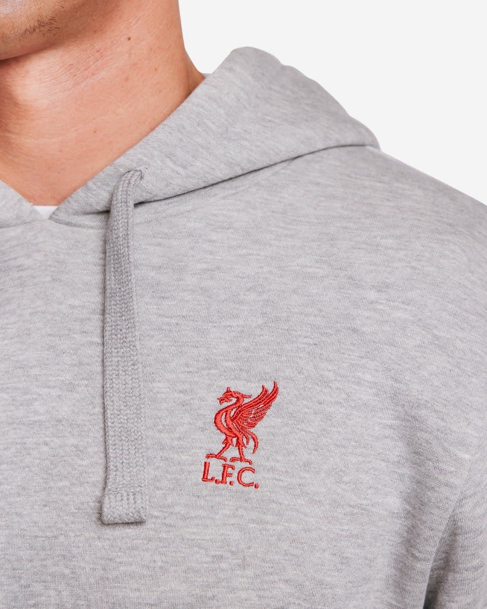 LFC Mens Overhead Logo Hoodie Grey Marl - Image 2