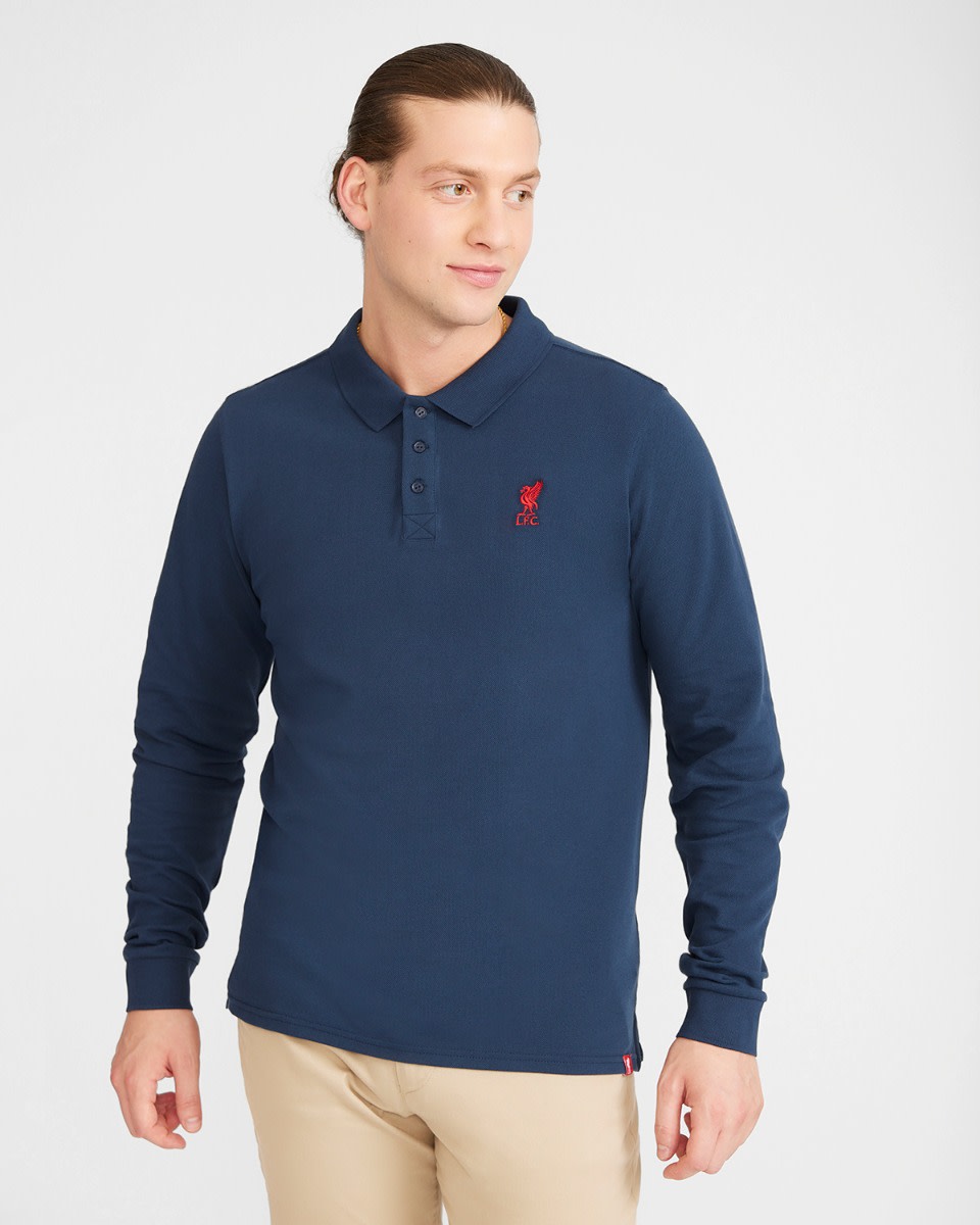 LFC 长袖 Polo 衫海军蓝 - Image 1