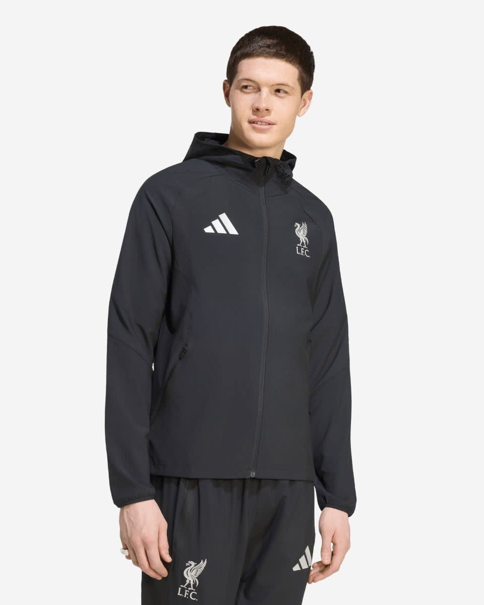 LFC adidas Mens Tiro Travel Full Zip Windbreaker Black - Image 1