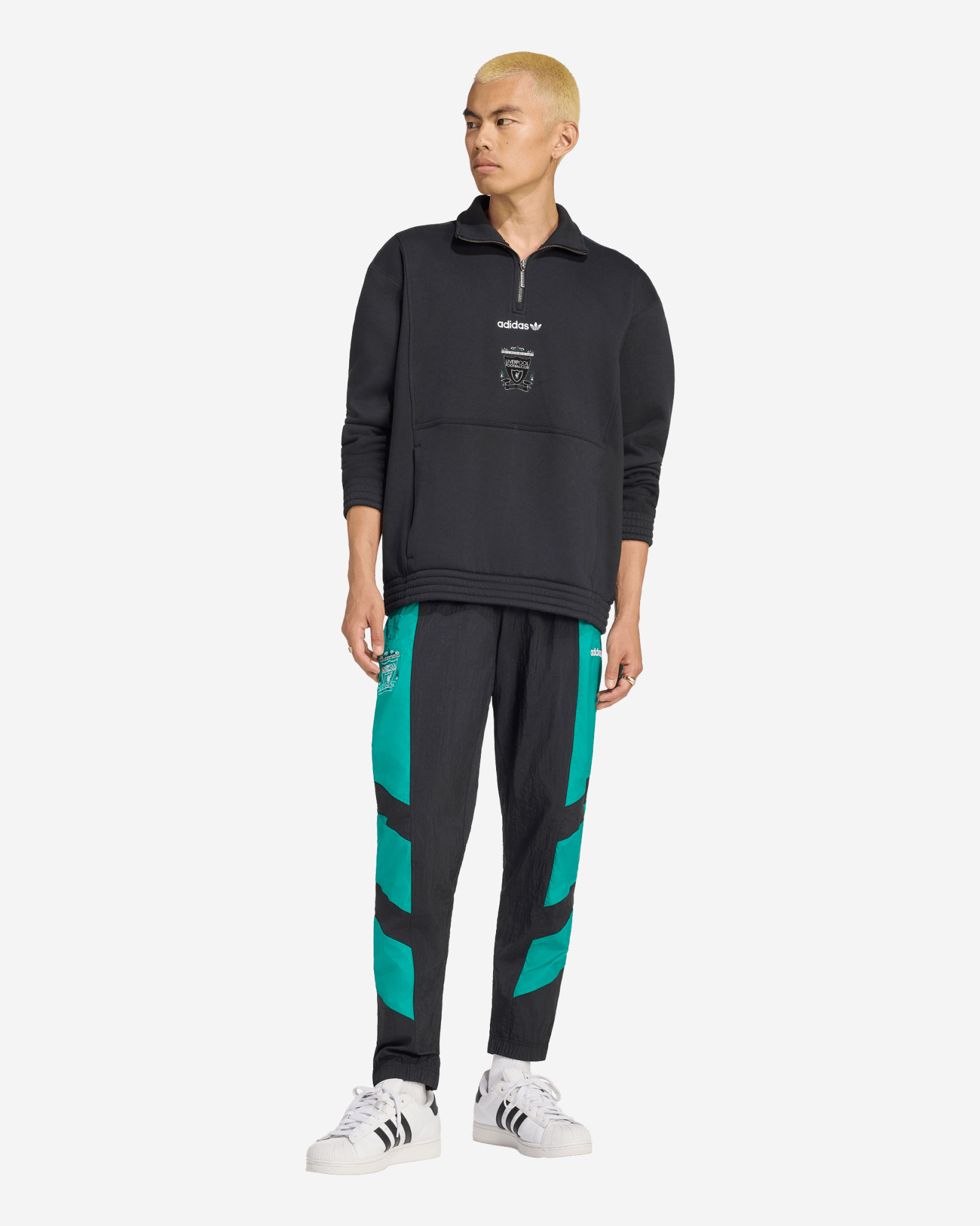 LFC adidas Mens EQT Half Zip Top Black - Image 3