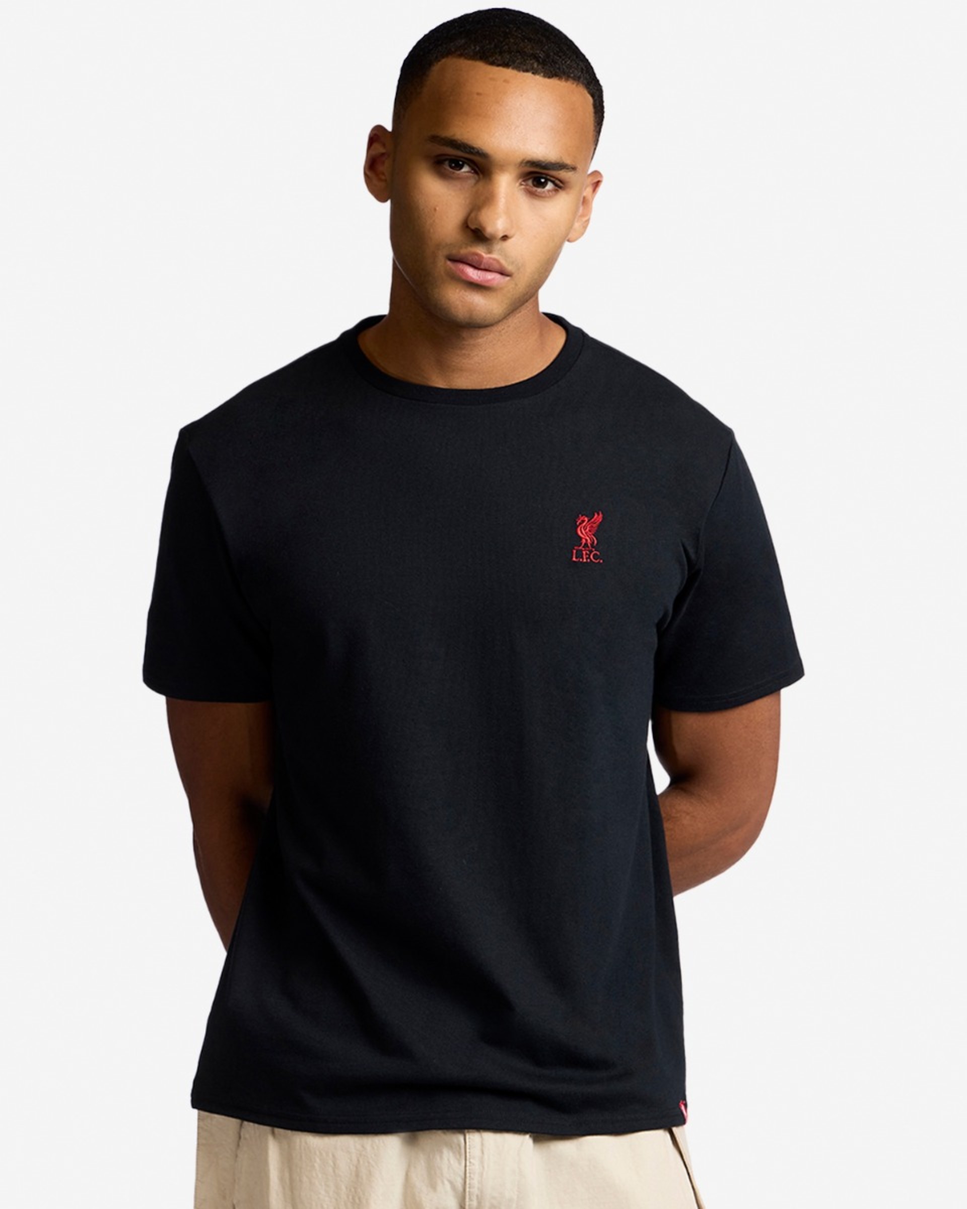LFC Adults Liverbird Broderet T-shirt Sort - Image 1