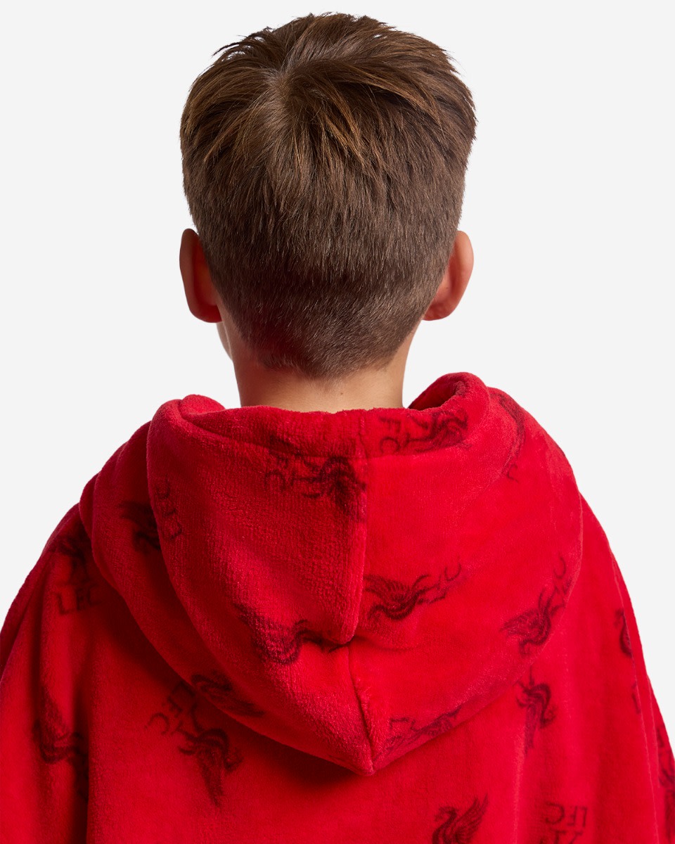 LFC Juniors Unisex All Over Print Robe Hoodie Red - Image 2