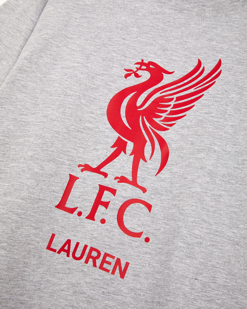 LFC Red Liverbird Personalised Grey Tee - Image 3