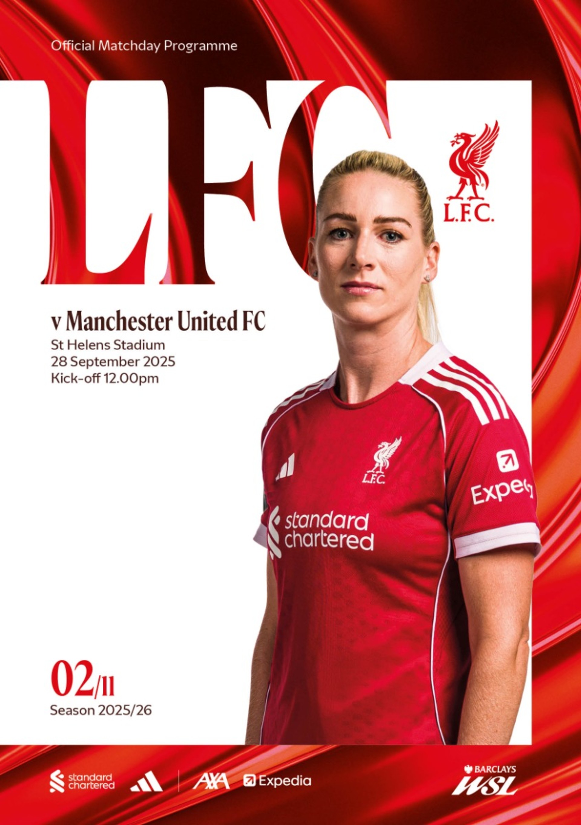 Programme de la journée - LFC Womens Vs Man Utd Womens - 28/09/2025 - Image 1