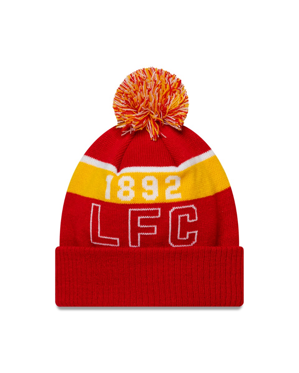 LFC New Era SPORT CUFF 1892 POM POM Beanie Red & Yellow - Image 2